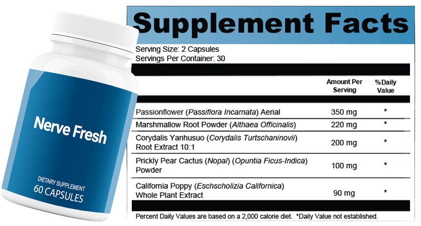 Nerve Fresh Bottle with Ingredients