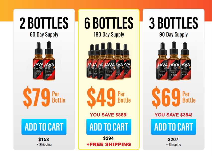 Java Burn official pricing packages 2026 — 1, 3, and 6 month supply options