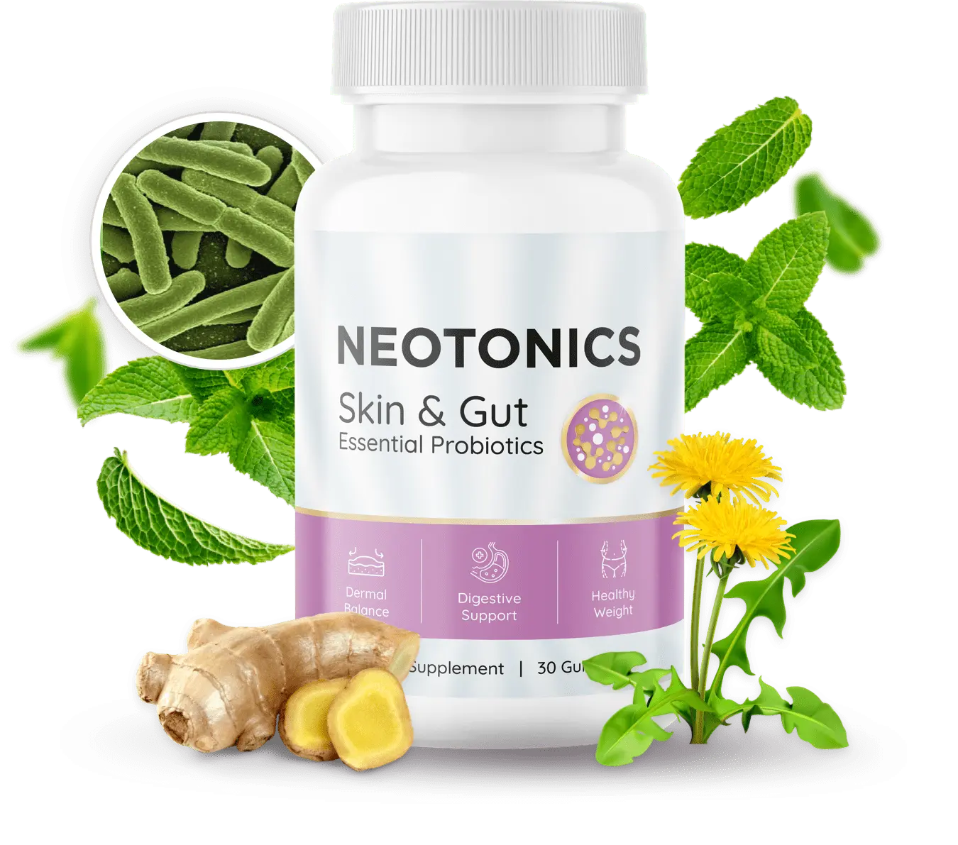 Neotonics Skin and Gut Health Supplement — Official Product Bottle